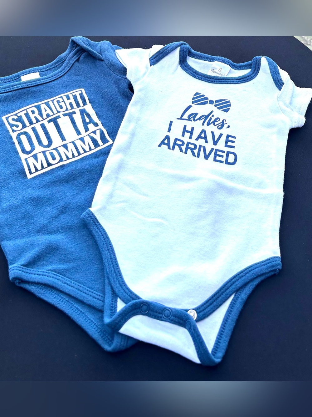 Baby Boys Blue Graphic One-Piece Bodysuits - Set of 2